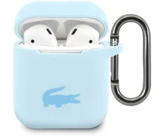 Lacoste Liquid Silicone Glossy Printing Logo dėklas skirtas Apple AirPods 1/2 mėlynos spalvos