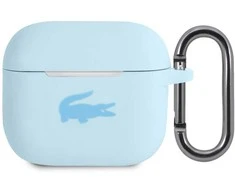 Lacoste Liquid Silicone Glossy Printing Logo dėklas skirtas Apple AirPods 3 mėlynos spalvos