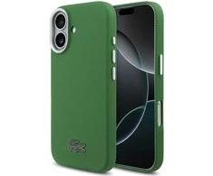 Lacoste Iconic Petit Pique Metal Logo MagSafe dėklas skirtas Apple iPhone 17 žalios spalvos