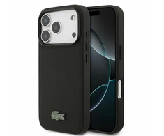 Dėklas Lacoste PVC Iconic Petit Pique Metal Logo MagSafe Case for iPhone 18 Pro Juodas