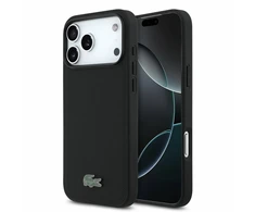 Dėklas Lacoste PVC Iconic Petit Pique Metal Logo MagSafe Case for iPhone 18 Pro Max Juodas