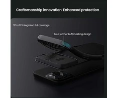 Nillkin CamShield Pro Hard Apple iPhone 16 Pro Max dėklas telefonui juodos spalvos