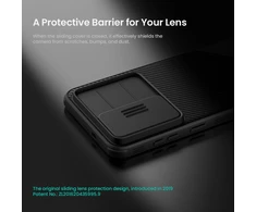 Nillkin CamShield PRO Hard dėklas skirtas Samsung Galaxy S26 FE skaidrus juodos spalvos