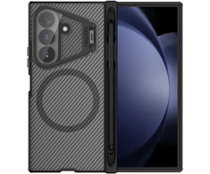 Nillkin CamShield Prop Magnetic Pen Slot (skaidrus Lens) dėklas skirtas Samsung Galaxy Z Fold 8 Ultra skaidrus juodos spalvos