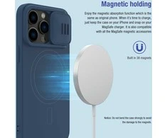 Dėklas Nillkin CamShield Silky Magnetic Silicone Apple iPhone 14 Pro šviesiai žalias