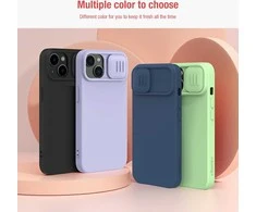 Nillkin CamShield Silky silikoninis iPhone 14 Plus with Camera Protector dėklas telefonui mėlynos spalvos