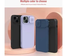 Dėklas Nillkin CamShield Silky Silicone Apple iPhone 15 Plus juodas