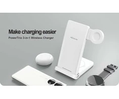 Nillkin PowerTrio 3in1 belaidis įkroviklis Samsung Watch baltos spalvos