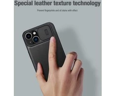 Nillkin Qin Pro odinis dėklas, skirtas iPhone 14 Plus (juodas)