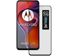 OBAL:ME 5D apsauginis stiklas Screen Protector skirtas Motorola G15/G15 Power juodos spalvos