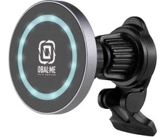 OBAL:ME MagNetix Aura Automobilinis telefono laikiklis su belaidžiu įkrovimu 15W juodos spalvos