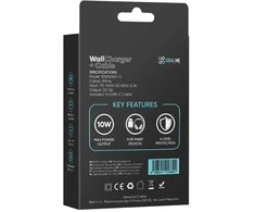 OBAL:ME laidinis įkroviklis USB-A 10W + USB-A/USB-C kabelis 1m baltos spalvos