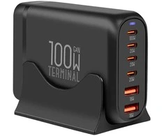 OBAL:ME Terminal GaN Desk Charger 4C2A 100W Juodas