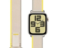 OBAL:ME Textile apyrankė skirta Apple Watch 42-49mm M-L rusvai gelsvas/Geltona