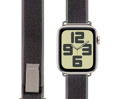 OBAL:ME Textile apyrankė skirta Apple Watch 42-49mm M-L pilkos spalvos/žalios spalvos