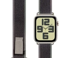 OBAL:ME Textile apyrankė skirta Apple Watch 42-49mm M-L pilkos spalvos/žalios spalvos