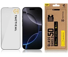 Tactical apsauginis stiklas Shield 5D skirtas Apple iPhone 16 Pro su juodos spalvos krašteliu