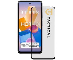 Tactical apsauginis stiklas Shield 5D skirtas Infinix Hot 40i su juodos spalvos krašteliu
