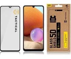 Tactical apsauginis stiklas Shield 5D skirtas Samsung Galaxy A32 4G su juodos spalvos krašteliu