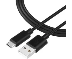 Tactical Smooth Thread kabelis USB-A/USB-C 0.3m juodos spalvos