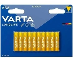 Varta Ilgaamžės AAA baterijos 10 vnt.