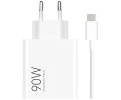 Xiaomi MDY-15-EK USB-A 90W kelioninis įkroviklis + USB-C 6A duomenų kabelis, baltas (didmeninis)