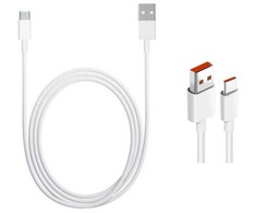 Xiaomi Original USB-C duomenų kabelis 6A 1m baltos spalvos (Bulk)