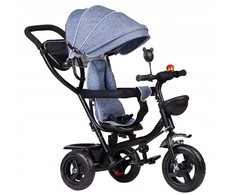 Ecotoys Triratukas su pasukama sėdyne Eco Toys, mėlynas