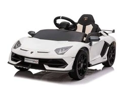 Vaikiškas elektromobilis Lamborghini Aventador SVJ (baltas, vienvietis)