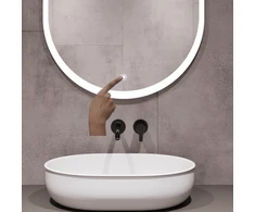 Mirrorsled Skaidrus veidrodis 500x1000 (piliulė) su MDF rėmu ir LED priekiniu apšvietimu + liečiamas jungiklis