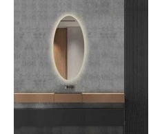 Mirrorsled Skaidrus veidrodis su LED galiniu apšvietimu 600x1000 (ovalas)