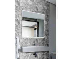 Mirrorsled Skaidrus veidrodis su LED galiniu apšvietimu 700x700 + mygtuku