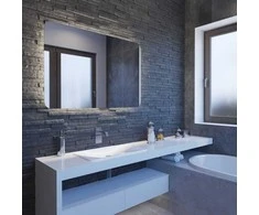 Mirrorsled Skaidrus veidrodis su LED galiniu apšvietimu 1000x700 (apvalinti kampai) + mygtuku
