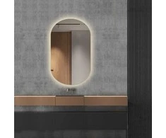 Mirrorsled Skaidrus veidrodis su LED galiniu apšvietimu 600x1000 (piliulė)