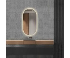 Mirrorsled Skaidrus veidrodis su LED galiniu apšvietimu 450x1000 piliulė