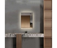 Mirrorsled Skaidrus veidrodis su LED galiniu apšvietimu 500x700 (statūs kampai)