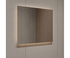 Mirrorsled Skaidrus veidrodis su LED galiniu apšvietimu 800x1000 (statūs kampai) + mygtuku