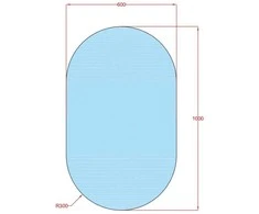 Mirrorsled Skaidrus veidrodis su LED galiniu apšvietimu 600x1000 (piliulė) + mygtuku