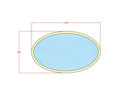 Mirrorsled Skaidrus veidrodis su LED priekiniu apšvietimu 600x1000 (30mm) ovalas + mygtuku