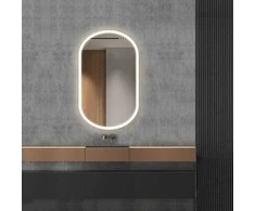 Mirrorsled Skaidrus veidrodis su LED priekiniu apšvietimu 600x1000 (30mm) piliulė
