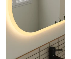 Mirrorsled Skaidrus veidrodis su LED priekiniu apšvietimu 600x1000 (30mm) piliulė + mygtuku