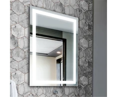 Mirrorsled Skaidrus veidrodis su LED priekiniu apšvietimu 600x700 (atitrauktas matinimas 30mm) + mygtuku