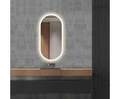 Mirrorsled Skaidrus veidrodis su LED priekiniu apšvietimu 450x1000 (15mm) piliulė