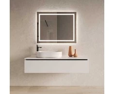 Mirrorsled Skaidrus veidrodis su LED priekiniu apšvietimu 1000x700 (statūs kampai, 30mm)