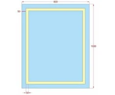 Mirrorsled Skaidrus veidrodis su LED priekiniu apšvietimu 800x1000 (statūs kampai) + mygtuku