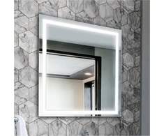 Mirrorsled Skaidrus veidrodis su LED priekiniu apšvietimu 700x700 (30mm) + mygtuku