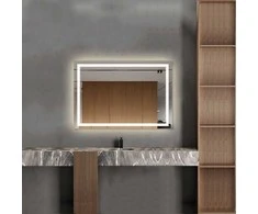 Mirrorsled Skaidrus veidrodis su LED priekiniu apšvietimu 1000x700 (statūs kampai, 30mm)