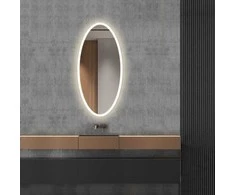 Mirrorsled Skaidrus veidrodis su LED priekiniu apšvietimu 600x1000 (30mm) ovalas