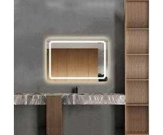 Mirrorsled Skaidrus veidrodis su LED priekiniu apšvietimu 1000x700 (apvalinti kampai, 30mm)