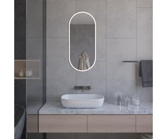 Mirrorsled Skaidrus veidrodis su LED priekiniu apšvietimu 450x1000 (15mm) piliulė